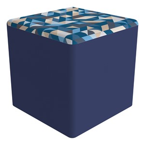 Shapes Series II Modular Soft Seating Cube (Angle Midnight w/ Navy)
