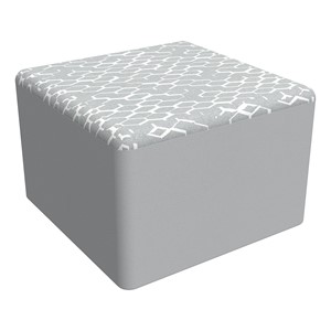 Shapes Series II Modular Soft Seating Cube (Charlotte Silver w/ Cool Gray)