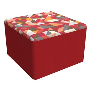 Shapes Series II Modular Soft Seating Cube (Angle Pepper w/ Red)