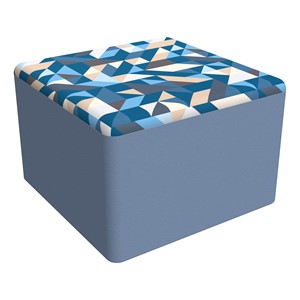 Shapes Series II Modular Soft Seating Cube (Angle Midnight w/ Powder Blue)