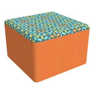 Shapes Series II Modular Soft Seating Cube (Atomic Baltic w/ Orange Vinyl Sides)