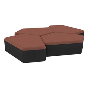 Shapes Series II Designer Soft Seating - 12" H CommunEDI Four-Pack - Brick/Black