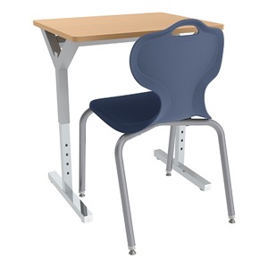 Adjustable-Height Y-Frame Desk and 18-Inch Profile Series School Chair Set