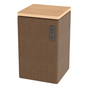 Shapes Series II Powered Divider w/ Tabletop - Brown Crosshatch w/ Maple Tabletop
