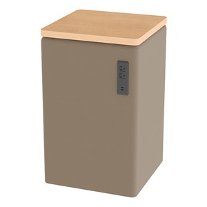 Shapes Series II Powered Divider w/ Tabletop - Taupe Smooth Grain w/ Maple Tabletop