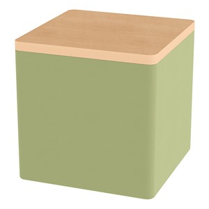 Shapes Series II Soft Seating w/ Tabletop - Cube - Fern Green Smooth Grain w/ Maple Tabletop