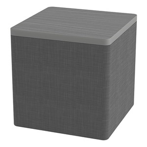 Shapes Series II Soft Seating w/ Tabletop - Cube - Gray Crosshatch w/ Cosmic Strandz Tabletop
