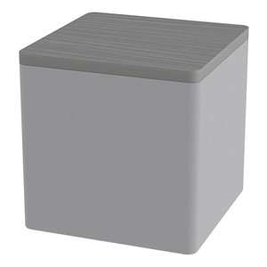 Shapes Series II Soft Seating w/ Tabletop - Cube - Light Gray Smooth Grain w/ Cosmic Strandz Tabletop