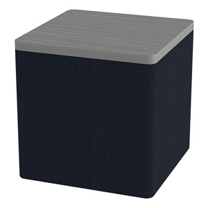 Shapes Series II Soft Seating w/ Tabletop - Cube - Navy Crosshatch w/ Cosmic Strandz Tabletop