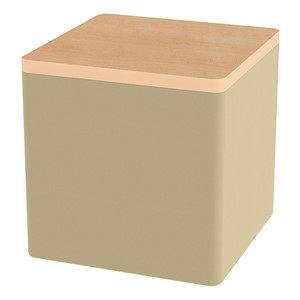Shapes Series II Soft Seating w/ Tabletop - Cube - Sand Smooth Grain w/ Maple Tabletop