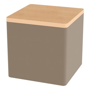 Shapes Series II Soft Seating w/ Tabletop - Cube - Taupe Smooth Grain w/ Maple Tabletop