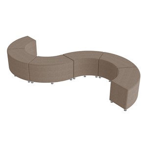 Shapes Series II Vinyl Soft Seating - 18" S-Curve (Pack of Six) - Brown (Shown w/ optional 2" legs)