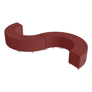 Shapes Series II Vinyl Soft Seating - 18" S-Curve (Pack of Six) - Burgundy (Shown w/ optional 2" legs)