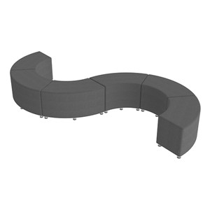 Shapes Series II Vinyl Soft Seating - 18" S-Curve (Pack of Six) - Gray (Shown w/ optional 2" legs)