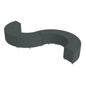 Shapes Series II Vinyl Soft Seating - 18" S-Curve (Pack of Six) - Navy (Shown w/ optional 2" legs)