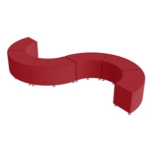 Shapes Series II Vinyl Soft Seating - 18" S-Curve (Pack of Six) - Red (Shown w/ optional 2" legs)