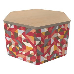 Shapes Series II Soft Seating Modular Table - Hex - Angle Pepper w/ Maple Top