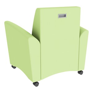 Shapes Series II Common Area Chair w/ Tablet Arm - Green Apple Smooth Grain Vinyl