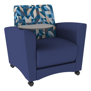 Shapes Series II Common Area Chair w/ Tablet Arm - Angle Midnight/Navy w/ Cosmic Strandz Tablet