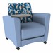 Shapes Series II Common Area Chair w/ Tablet Arm - Angle Midnight/Powder Blue w/ Cosmic Strandz Tablet