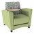 Shapes Series II Common Area Chair w/ Tablet Arm - Bandwidth Circuit/Fern Green w/ Maple Tablet