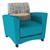 Shapes Series II Common Area Chair w/ Tablet Arm - Bandwidth Circuit/Teal w/ Maple Tablet