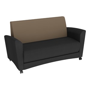 Shapes Series II Common Area Sofa - Black Seat w/ Taupe Back