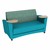 Shapes Series II Common Area Sofa w/ Tablet Arms - Atomic Baltic/Teal w/ Maple Tablet