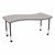 Structure Series Mobile Wave Collaborative Table w/ Thermofused Laminate Top - Gray Top w/ Gray Edge & Black Leg Finish