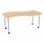 Structure Series Mobile Wave Collaborative Table w/ Thermofused Laminate Top - Maple Top w/ Gray Edge & Silver Mist Leg Finish