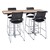 Rectangle Pedestal Stool-Height Café Table - chairs not included