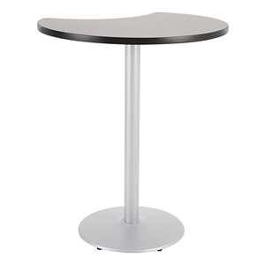 Crescent Pedestal Stool-Height Café Table w/ Round Base