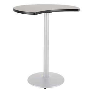 Crescent Pedestal Stool-Height Café Table w/ Round Base