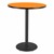 Round Pedestal Stool-Height Designer Café Table w/ Round Base - Orange Grove Table Top/Black Edgeband/Black Base
