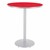 Round Pedestal Stool-Height Designer Café Table w/ Round Base - Hollyberry Table Top/Gray Edgeband/Silver Base