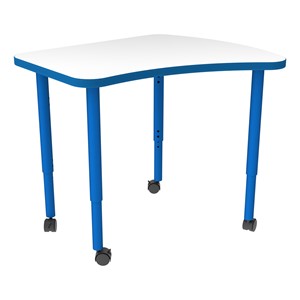 Accent Series Preschool Amoeba Collaborative Table w/ Whiteboard Top - Brilliant Blue Edgeband & Legs