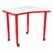Accent Series Preschool Amoeba Collaborative Table w/ Whiteboard Top - Red Edgeband & Legs