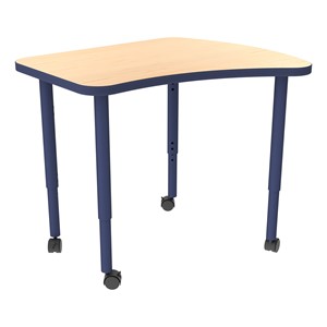 Accent Series Preschool Amoeba Collaborative Table - Maple Top/Navy Edgeband & Legs