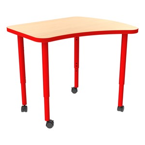 Accent Series Preschool Amoeba Collaborative Table - Maple Top/Red Edgeband & Legs