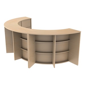 Shapes Series Curved Media Table Half Circle - 42" H