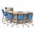 Shapes Series Curved Media Table Half Circle w/ Cafe Table & Seating (42" Table Height)