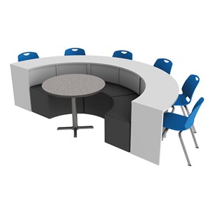Shapes Series Curved Medial Half Table (32" H - Seating & Round Table Not Included)