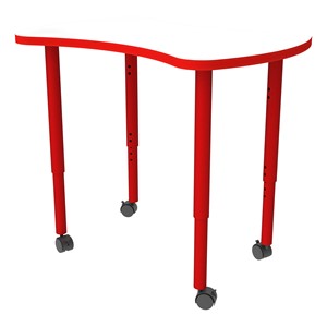 Shapes Accent Series Bowtie Collaborative Table w/ Whiteboard Top - Red