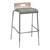 Bentwood Stool w/ Low Back & Upholstered Seat - Natural Finish & Pecan Fabric