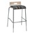 Bentwood Stool w/ Low Back & Upholstered Seat - Natural Finish & Peppercorn Fabric