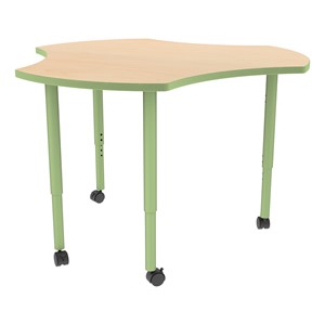 Shapes Accent Series Cog Collaborative Table - Maple Top w/ Green Apple Legs