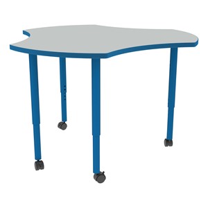 Shapes Accent Series Cog Collaborative Table - North Sea Top w/ Brilliant Blue Legs