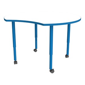 Shapes Accent Series Crescent Collaborative Table w/ Whiteboard Top - Brilliant Blue