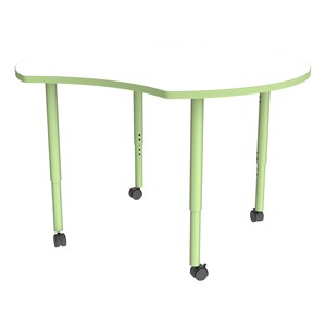 Shapes Accent Series Crescent Collaborative Table w/ Whiteboard Top - Green Apple
