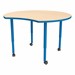 Shapes Accent Series Crescent Collaborative Table - Maple Top w/ Brilliant Blue Legs